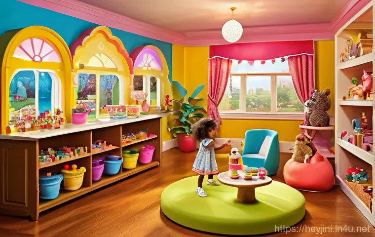 헤이지니의 독창적 스토리 기법 - **Prompt 1: The Enchanted Playroom of HeJini**
A vibrant, whimsical playroom filled with colorfu...