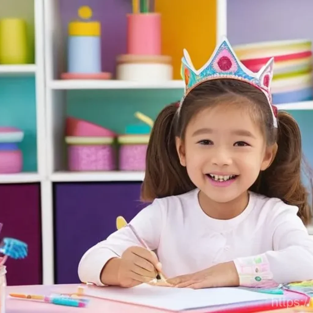 헤이지니 관련 키즈 문화 이벤트 - **Jini Unnie's Enchanting Craft Studio:**
"A vibrant, cheerful scene set in 'Jini Unnie's' imagi...