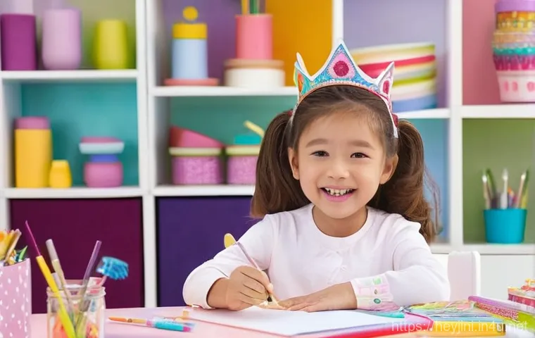 헤이지니 관련 키즈 문화 이벤트 - **Jini Unnie's Enchanting Craft Studio:**
"A vibrant, cheerful scene set in 'Jini Unnie's' imagi...