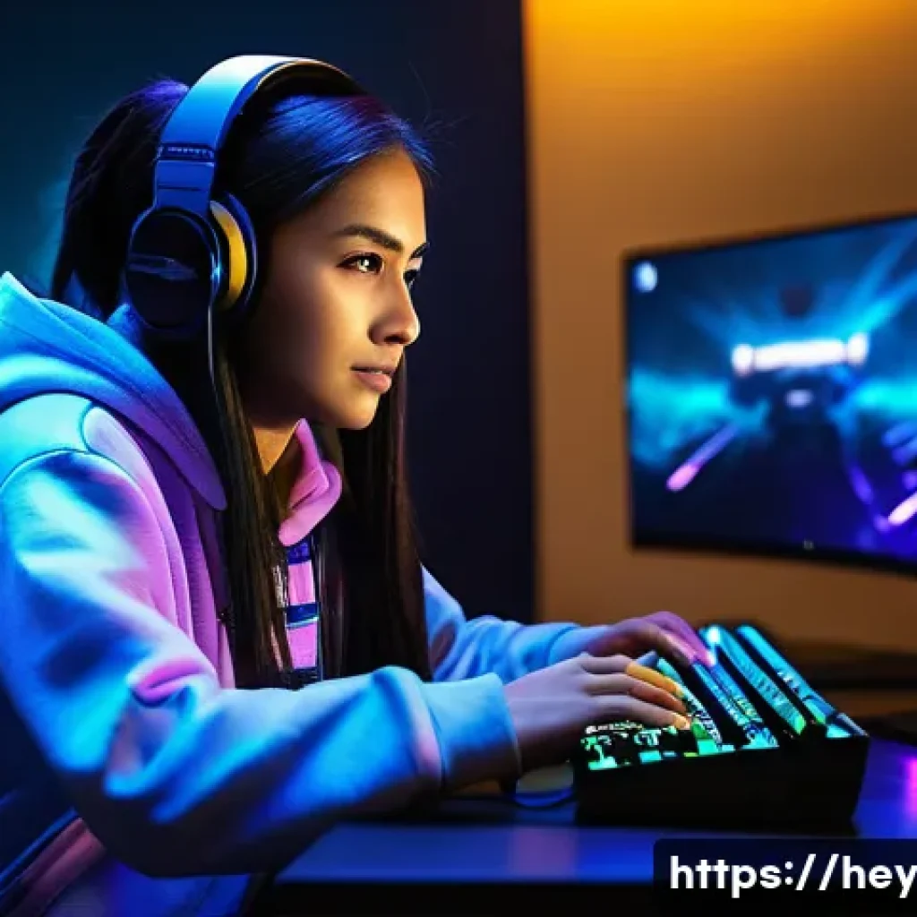 헤이지니와 다양한 장르 결합 사례 - A vibrant, wide-angle shot of Hejini as the 'Carry Sister,' surrounded by a diverse group of happy c...